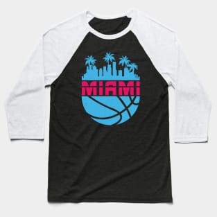 Miami Vice Cityscape Basketball Baseball T-Shirt